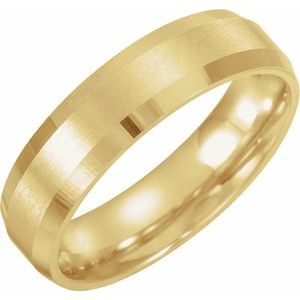 14K Yellow 5 mm Beveled-Edge Band with Satin Finish Size 9 - BN & CO JEWELRY