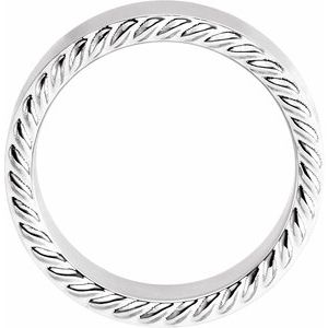 14K White 7 mm Rope Pattern Band - BN & CO JEWELRY