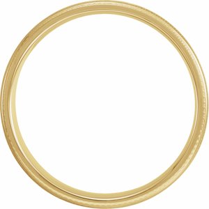 10K Yellow 6 mm Flat Knurled Edge Band with Satin Finish Size 9.5 - BN & CO JEWELRY
