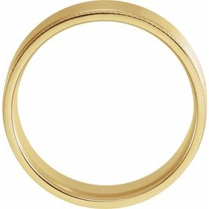 14K Yellow 7 mm Flat Knurled Edge Band with Satin Finish - BN & CO JEWELRY