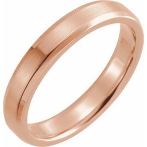14K Rose 4 mm Beveled-Edge Band with Satin Finish Size 5 - BN & CO JEWELRY