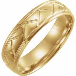 14K Yellow 6 mm Tread Pattern Band Size 11.5 - BN & CO JEWELRY