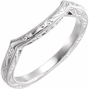 14K White Vintage-Inspired Matching Band - BN & CO JEWELRY