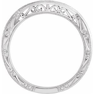 14K White Vintage-Inspired Matching Band - BN & CO JEWELRY