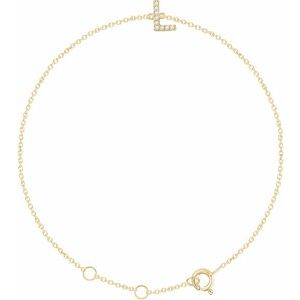 14K Yellow .04 CTW Natural Diamond Initial L 6-7" Bracelet - BN & CO JEWELRY