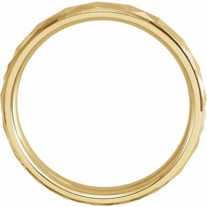 14K Yellow 4 mm Geometric Band with Polished Finish Size 9 - BN & CO JEWELRY