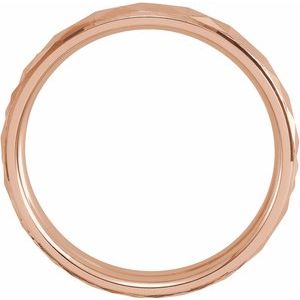 14K Rose 4 mm Geometric Band with Polished Finish Size 7 - BN & CO JEWELRY