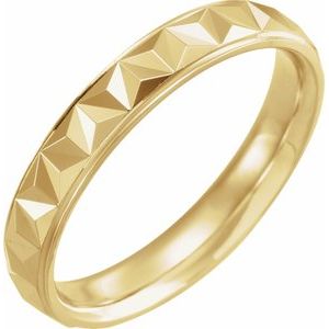 14K Yellow 4 mm Geometric Band with Polished Finish Size 9 - BN & CO JEWELRY