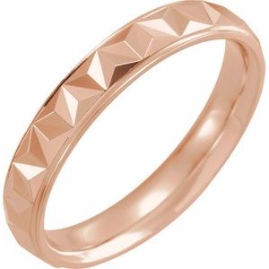 14K Rose 4 mm Geometric Band with Polished Finish Size 7 - BN & CO JEWELRY