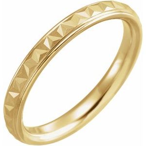 14K Yellow 3 mm Geometric Band with Matte/Polished Finish Size 7 - BN & CO JEWELRY