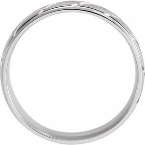 14K White 6 mm Tread Pattern Band Size 11 - BN & CO JEWELRY