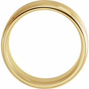 14K Yellow 8 mm Beveled-Edge Band with Satin Finish Size 8.5 - BN & CO JEWELRY