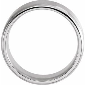 Platinum 8 mm Beveled-Edge Band with Satin Finish Size 10 - BN & CO JEWELRY
