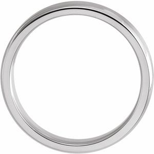 14K White 4 mm Beveled-Edge Band with Satin Finish Size 10 - BN & CO JEWELRY