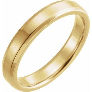 14K Yellow 4 mm Beveled-Edge Band with Satin Finish Size 8.5 - BN & CO JEWELRY