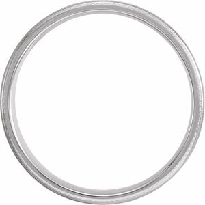 14K White 6 mm Flat Knurled Edge Band with Satin Finish Size 11 - BN & CO JEWELRY
