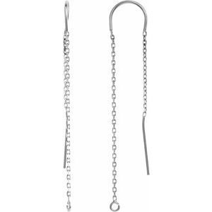 14K White Cable Chain Ear Threader - BN & CO JEWELRY