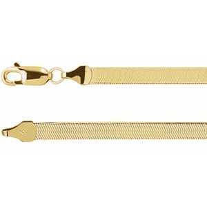 14K Yellow 3.8 mm Solid Flexible Herringbone Chain 7" Bracelet - BN & CO JEWELRY