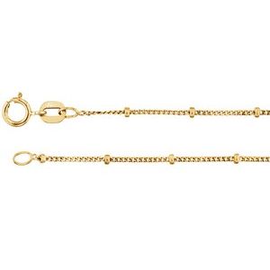 14K Yellow 1.9 mm Solid Beaded Curb 20" Chain - BN & CO JEWELRY