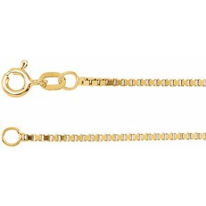 14K Yellow 1.3 mm Diamond Cut Box 18" Chain with Spring Ring - BN & CO JEWELRY