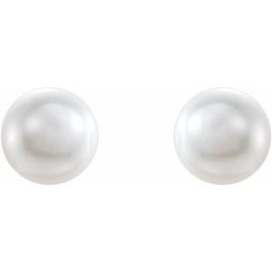 14K Rose Cultured White Freshwater Pearl Earrings - BN & CO JEWELRY