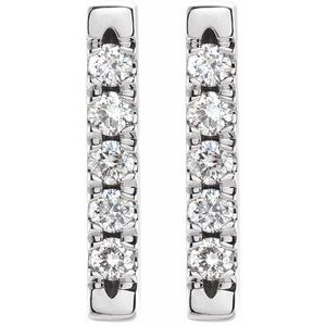 Sterling Silver 1/8 CTW Natural Diamond French-Set Bar Earrings - BN & CO JEWELRY