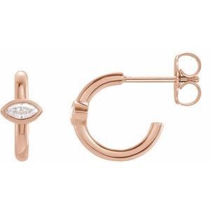 14K Rose 1/8 CTW Natural Diamond Huggie Hoop Earrings - BN & CO JEWELRY