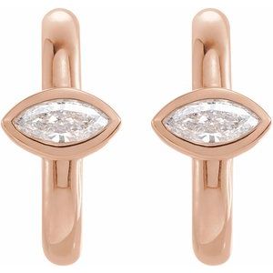 14K Rose 1/8 CTW Natural Diamond Huggie Hoop Earrings - BN & CO JEWELRY