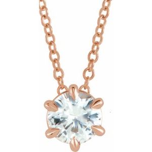 14K Rose 1/2 CT Natural Diamond Solitaire 16-18" Necklace - BN & CO JEWELRY