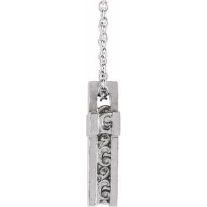 Sterling Silver 13.5x9 mm Scroll Cross 16-18" Necklace - BN & CO JEWELRY
