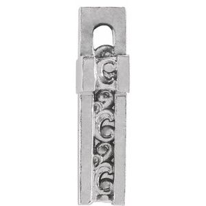 Sterling Silver 13.5x9 mm Scroll Cross Slide Pendant - BN & CO JEWELRY