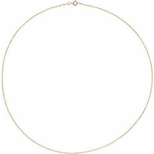 14K Yellow 1 mm Diamond-Cut Cable 16" Chain - BN & CO JEWELRY