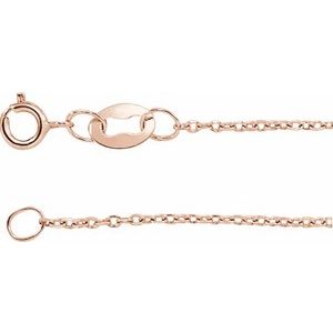 14K Rose 1 mm Diamond-Cut Cable 24" Chain - BN & CO JEWELRY