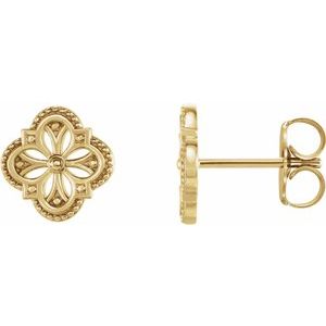 14K Yellow Vintage-Inspired Clover Earrings - BN & CO JEWELRY