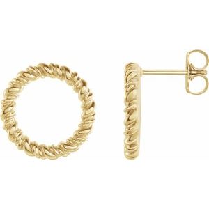14K Yellow 14.2 mm Circle Rope Earrings - BN & CO JEWELRY