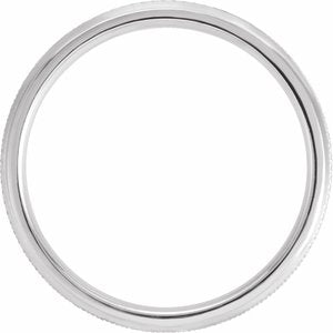 Platinum 5 mm Knurled Beveled-Edge Band Size 7.5 - BN & CO JEWELRY