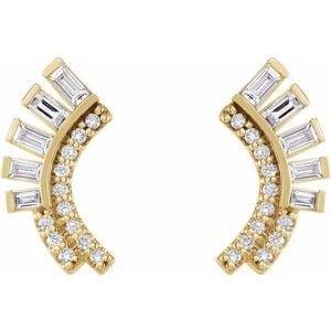14K Yellow 1/3 CTW Natural Diamond Fan Earrings - BN & CO JEWELRY