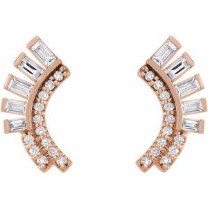 14K Rose 1/3 CTW Natural Diamond Fan Earrings - BN & CO JEWELRY