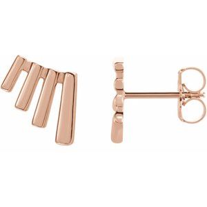 14K Rose Fan Ear Climbers - BN & CO JEWELRY