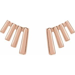 14K Rose Fan Ear Climbers - BN & CO JEWELRY