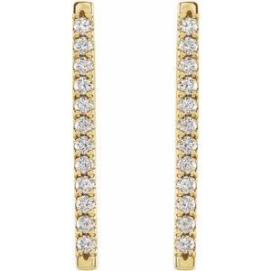14K Yellow 1/3 CTW Natural Diamond French-Set Bar Earrings - BN & CO JEWELRY