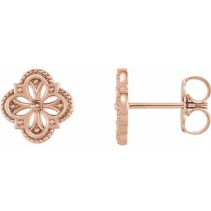 14K Rose Vintage-Inspired Clover Earrings - BN & CO JEWELRY