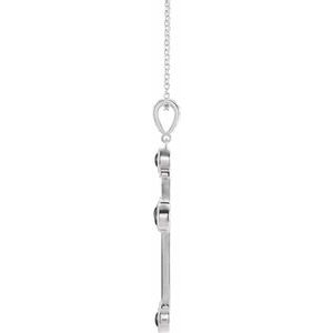 Sterling Silver Natural Onyx Cross 16-18" Necklace - BN & CO JEWELRY