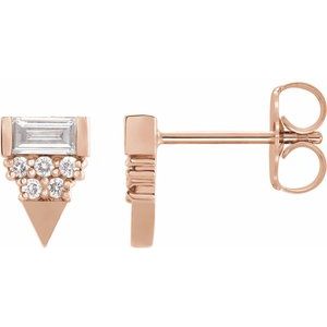 14K Rose 1/4 CTW Natural Diamond Geometric Earrings - BN & CO JEWELRY