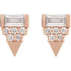 14K Rose 1/4 CTW Natural Diamond Geometric Earrings - BN & CO JEWELRY