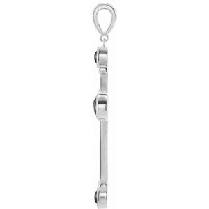 Sterling Silver Natural Onyx Cross Pendant - BN & CO JEWELRY