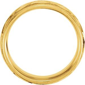 14K Yellow Gold-Plated Design Band with Satin Finish & Milgrain Size 10 - BN & CO JEWELRY
