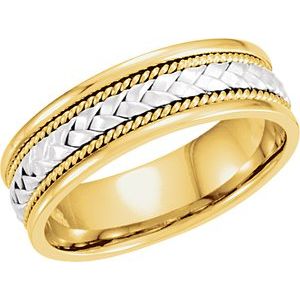 14K Yellow/White 6.75 mm Woven Band Size 12 - BN & CO JEWELRY
