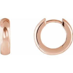 14K Rose 14.25 mm Hinged Hoop Earrings - BN & CO JEWELRY