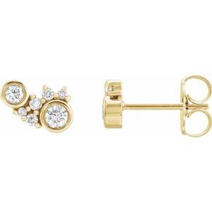 14K Yellow 1/4 CTW Natural Diamond Scattered Bezel-Set Earrings - BN & CO JEWELRY